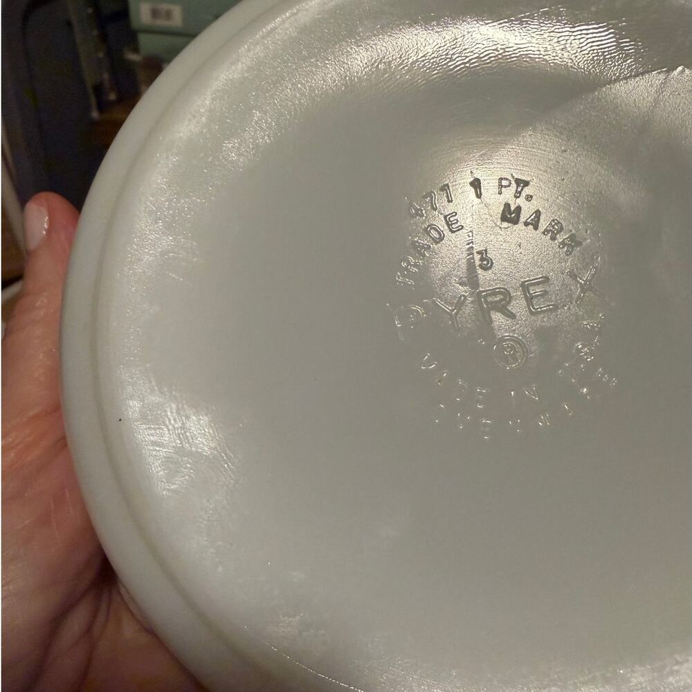Vintage Pyrex Butterprint 471 472 473 Casserole Set 3 Lids Turquoise - Picture 7 of 10